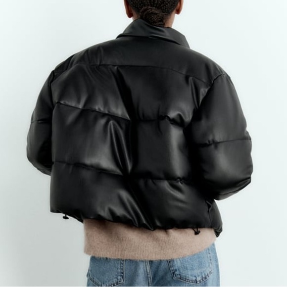 Zara Faux leather puffer jacket - Picture 4 of 8